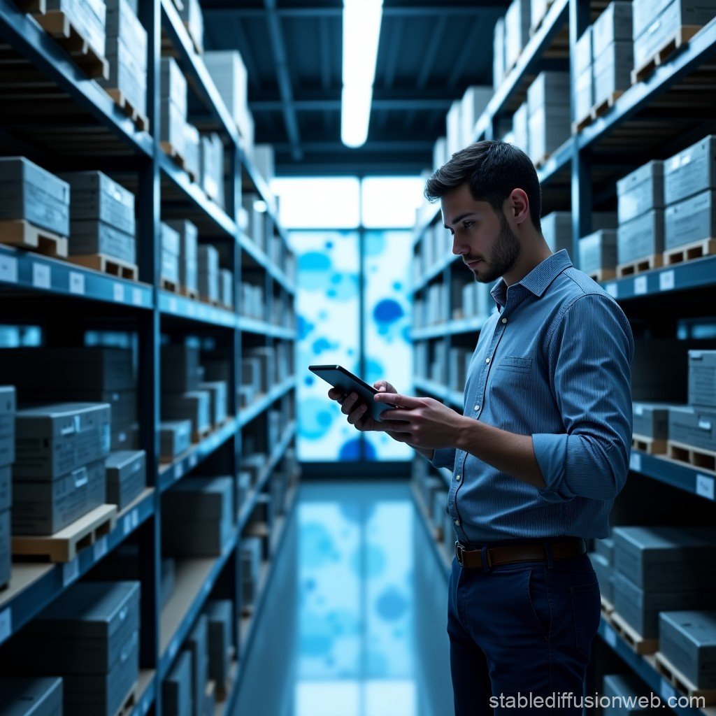 Warehouse inventory of electronic components managed on a tablet